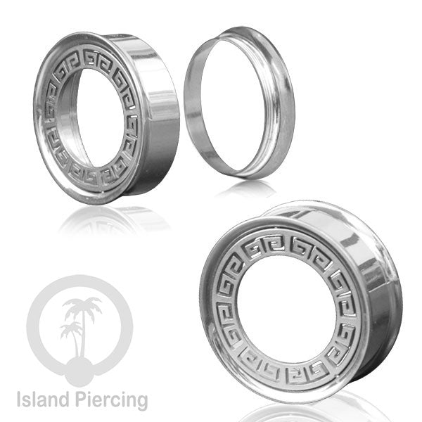 Anting Tindik Plug Stainless warna silver, Ear Piercing tunnel banyak variasi dan ukuran