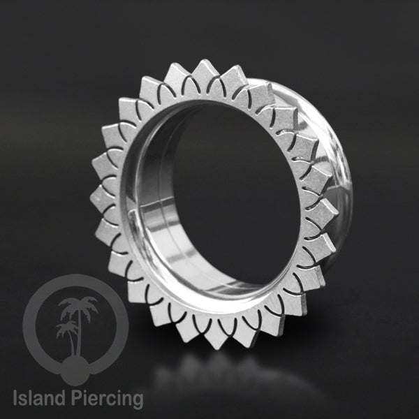 Anting Tindik Plug Stainless warna silver, Ear Piercing tunnel banyak variasi dan ukuran