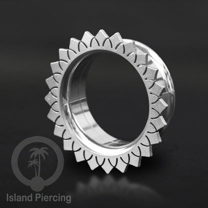 Anting Tindik Plug Stainless warna silver, Ear Piercing tunnel banyak variasi dan ukuran