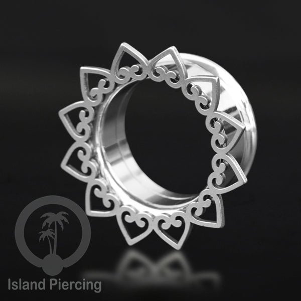 Anting Tindik Plug Stainless warna silver, Ear Piercing tunnel banyak variasi dan ukuran