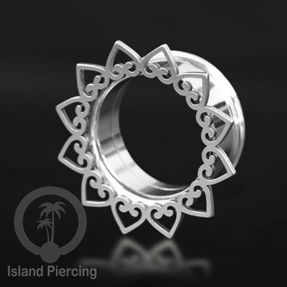 Anting Tindik Plug Stainless warna silver, Ear Piercing tunnel banyak variasi dan ukuran