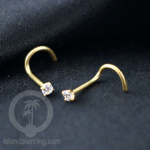 Nose screw piercing jewelry perhiasan hidung dengan banyak variasi Kristal Zirconia