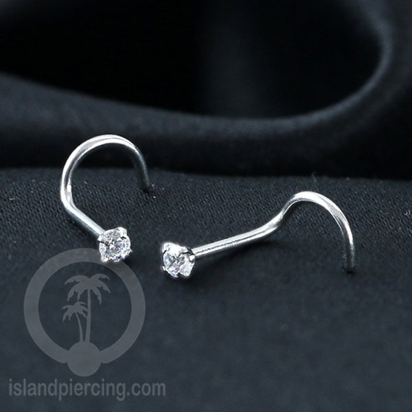 Nose screw piercing jewelry perhiasan hidung dengan banyak variasi Kristal Zirconia