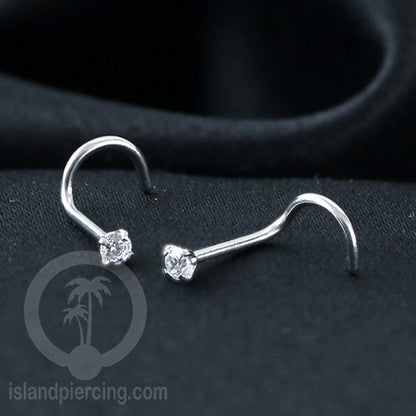 Nose screw piercing jewelry perhiasan hidung dengan banyak variasi Kristal Zirconia