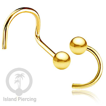 Nose screw piercing jewelry perhIasan hidung warna silver, gold dan rose gold