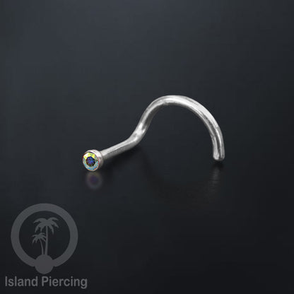 Nose screw piercing jewelry perhiasan hidung dengan banyak variasi Kristal Zirconia