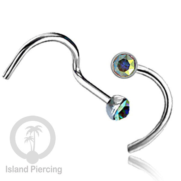 Nose screw piercing jewelry perhiasan hidung dengan banyak variasi Kristal Zirconia