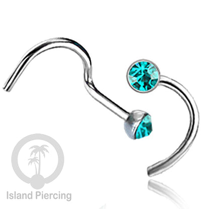Nose screw piercing jewelry perhiasan hidung dengan banyak variasi Kristal Zirconia