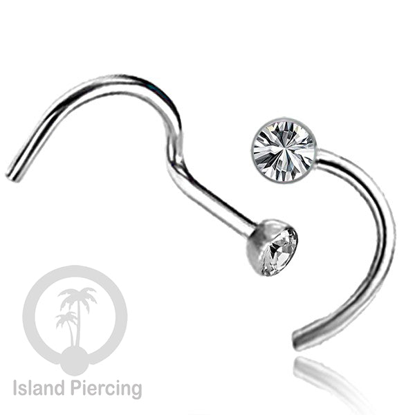 Nose screw piercing jewelry perhiasan hidung dengan banyak variasi Kristal Zirconia