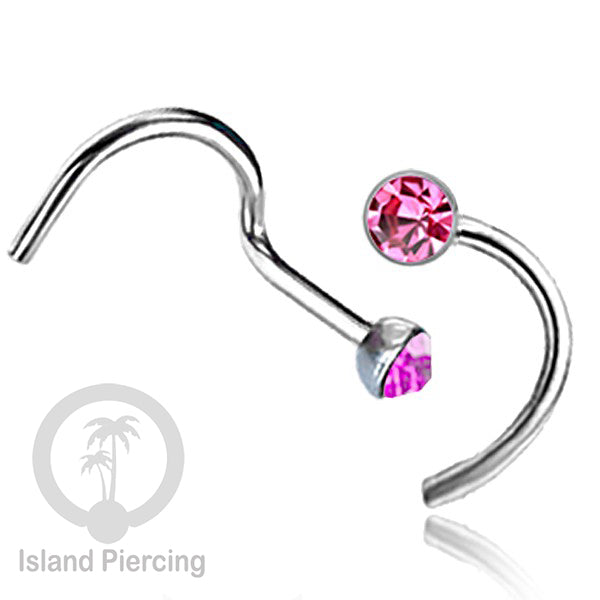 Nose screw piercing jewelry perhiasan hidung dengan banyak variasi Kristal Zirconia