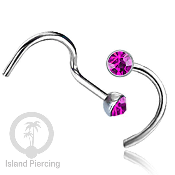 Nose screw piercing jewelry perhiasan hidung dengan banyak variasi Kristal Zirconia