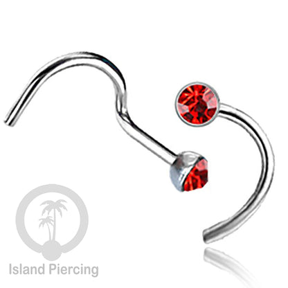 Nose screw piercing jewelry perhiasan hidung dengan banyak variasi Kristal Zirconia