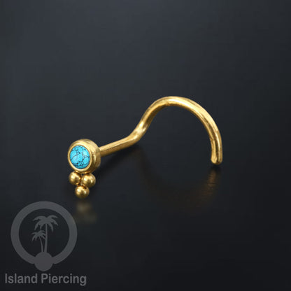 Dekoratif Nose screw Piercing Jewelry Stainless Perhiasan Hidung dengan banyak pilihan batu