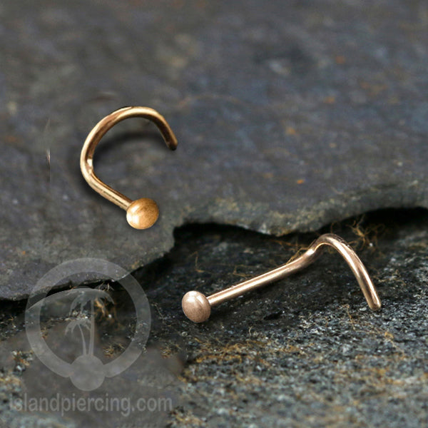 Nose screw piercing jewelry perhIasan hidung warna silver, gold dan rose gold