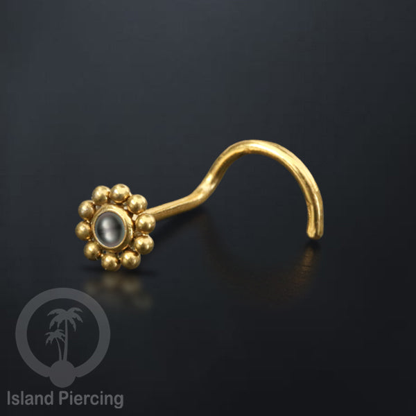 Nose screw Piercing Jewelry Perhiasan Tindik hidung dengan banyak variasi batu yang manis
