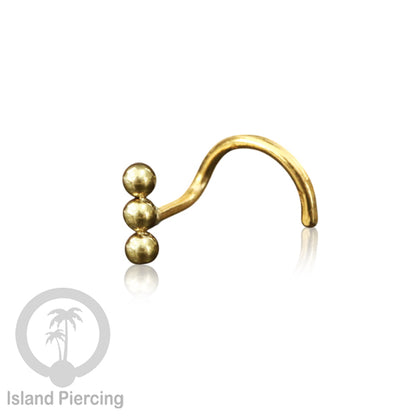 Perhiasan Tindik Hidung Stainless Nose Piercing Jewelry model las bola warna gold