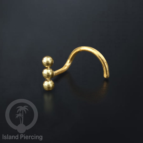 Perhiasan Tindik Hidung Stainless Nose Piercing Jewelry model las bola warna gold