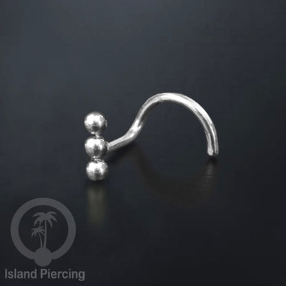 Perhiasan Tindik Hidung Stainless Nose Piercing Jewelry model las bola warna silver