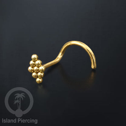 Perhiasan Tindik Hidung Stainless Nose Piercing Jewelry model las bola warna gold