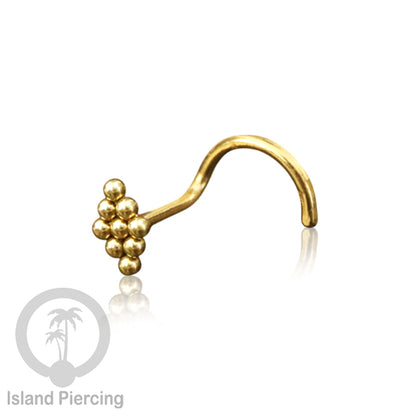 Perhiasan Tindik Hidung Stainless Nose Piercing Jewelry model las bola warna gold