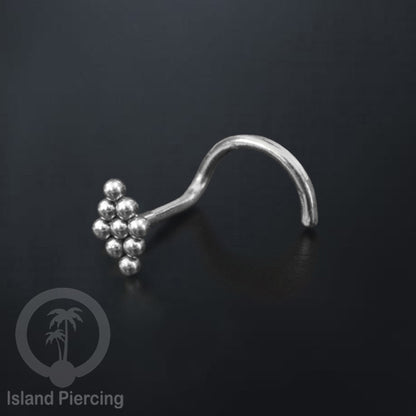Perhiasan Tindik Hidung Stainless Nose Piercing Jewelry model las bola warna silver
