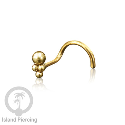 Perhiasan Tindik Hidung Stainless Nose Piercing Jewelry model las bola warna gold