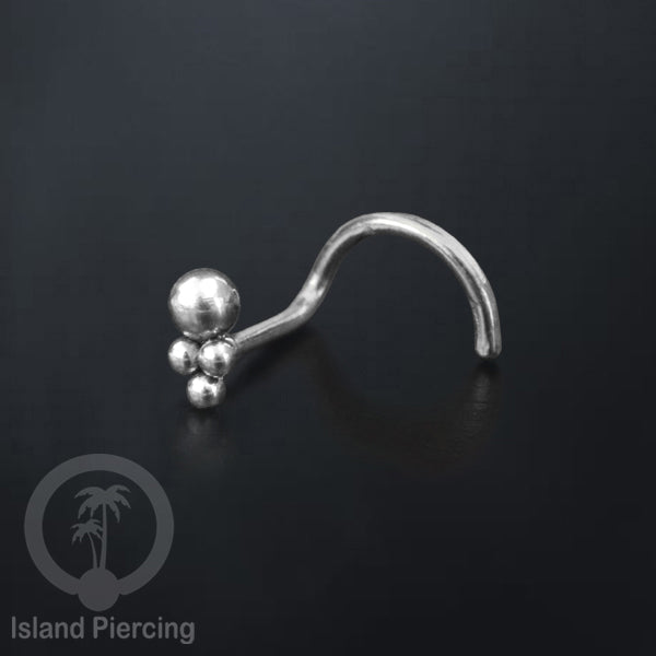 Perhiasan Tindik Hidung Stainless Nose Piercing Jewelry model las bola warna silver