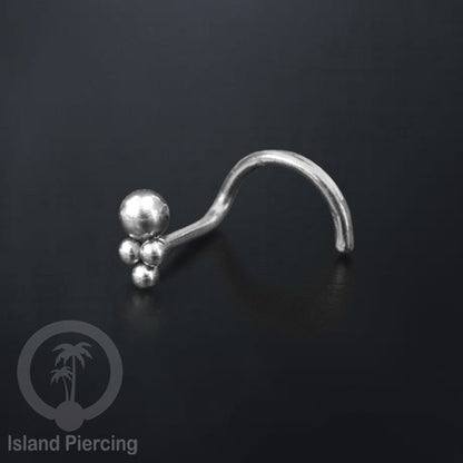 Perhiasan Tindik Hidung Stainless Nose Piercing Jewelry model las bola warna silver