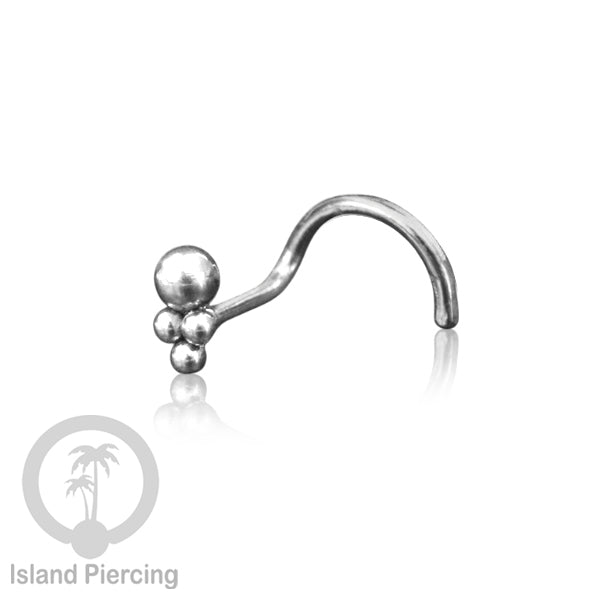 Perhiasan Tindik Hidung Stainless Nose Piercing Jewelry model las bola warna silver