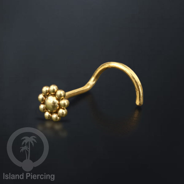 Perhiasan Tindik Hidung Stainless Nose Piercing Jewelry model las bola warna gold