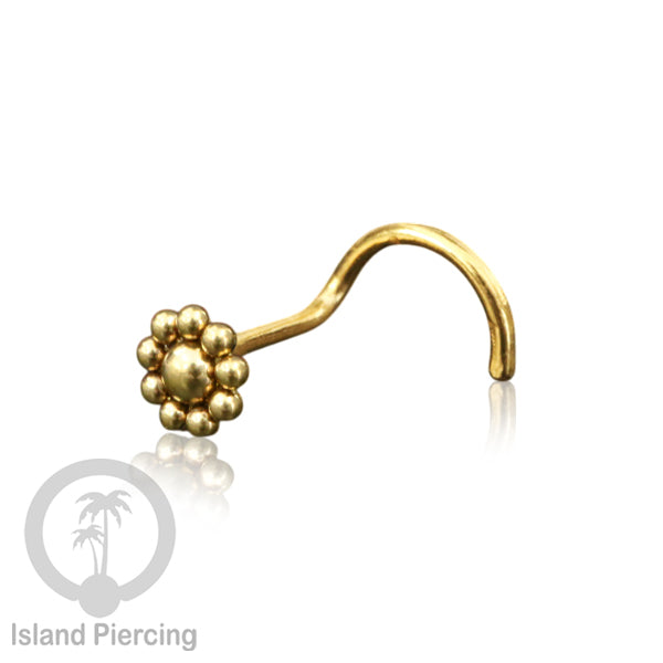 Perhiasan Tindik Hidung Stainless Nose Piercing Jewelry model las bola warna gold