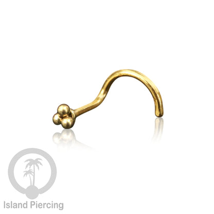 Perhiasan Tindik Hidung Stainless Nose Piercing Jewelry model las bola warna gold