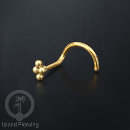 Perhiasan Tindik Hidung Stainless Nose Piercing Jewelry model las bola warna gold