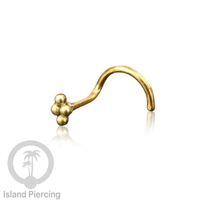 Perhiasan Tindik Hidung Stainless Nose Piercing Jewelry model las bola warna gold
