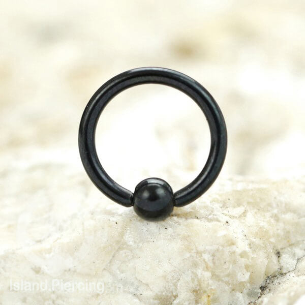 BCR piercing stainless warna hitam atau silver, tindik tragus, daith, helix, septum atau alis
