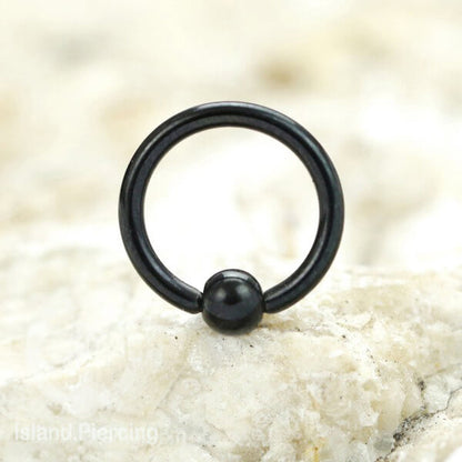BCR piercing stainless warna hitam atau silver, tindik tragus, daith, helix, septum atau alis