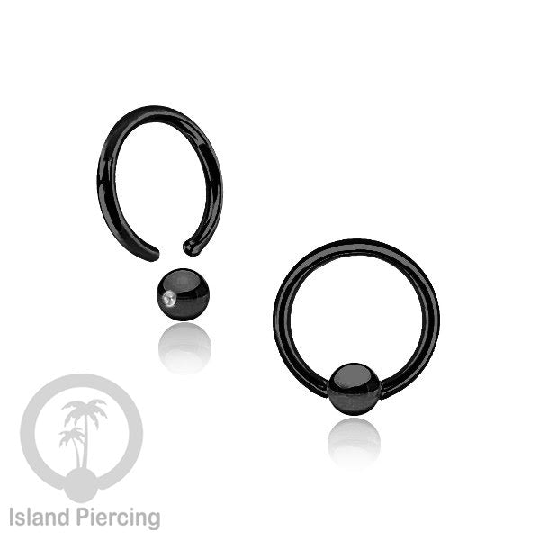 BCR piercing stainless warna hitam atau silver, tindik tragus, daith, helix, septum atau alis