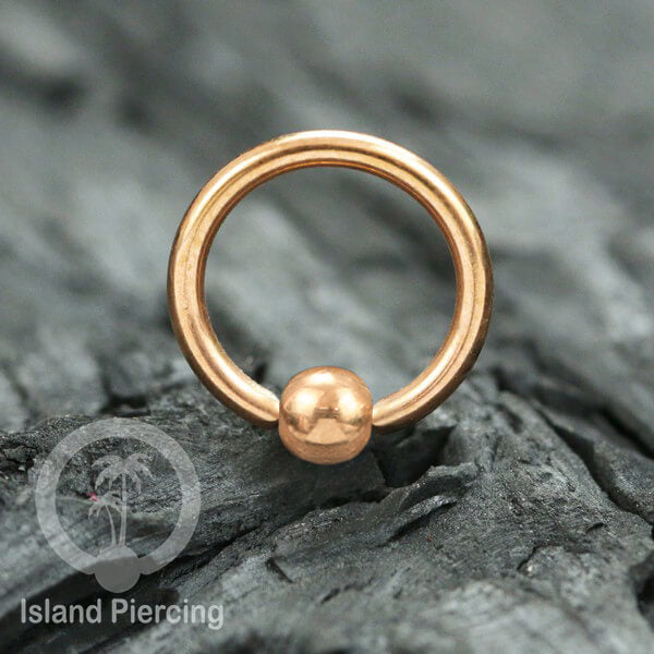 BCR piercing stainless warna gold atau rose gold, tindik tragus, daith, helix, septum atau alis