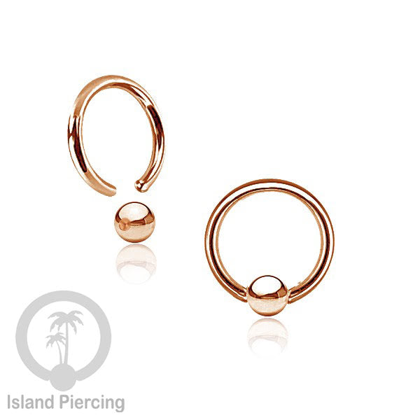 BCR piercing stainless warna gold atau rose gold, tindik tragus, daith, helix, septum atau alis