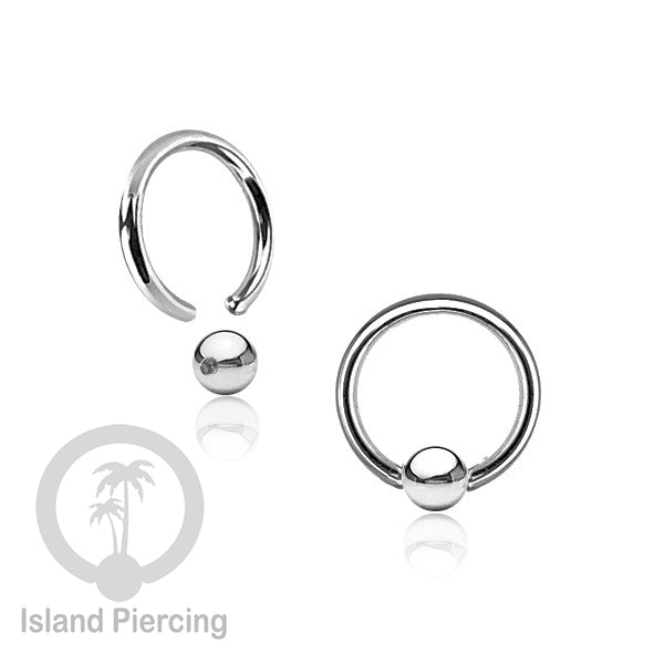 BCR piercing stainless warna hitam atau silver, tindik tragus, daith, helix, septum atau alis