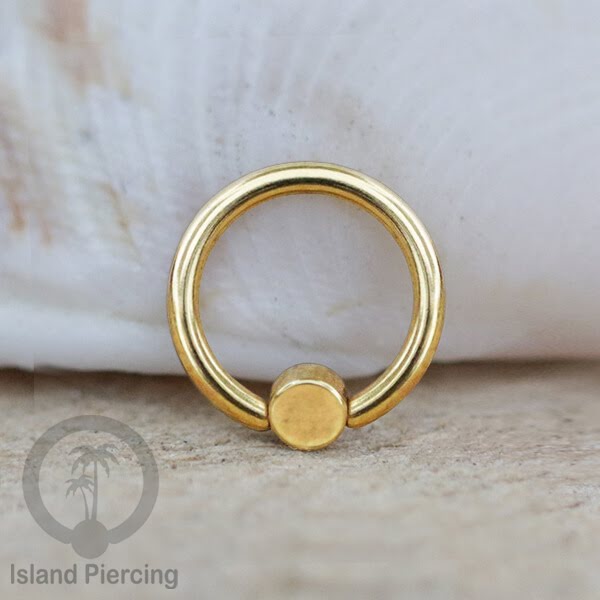 BCR piercing stainless bentuk datar,  tindik tragus, daith, helix, bibir atau alis