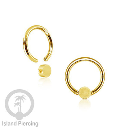 BCR piercing stainless bentuk datar,  tindik tragus, daith, helix, bibir atau alis