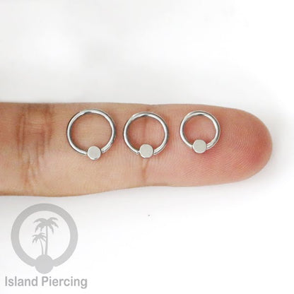 BCR piercing stainless bentuk datar,  tindik tragus, daith, helix, bibir atau alis