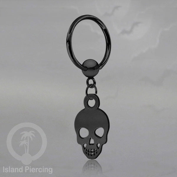BCR Piercing Stainless warna hitam Tindik model Gothic Halloween, Tengkorak, sihir, peti...