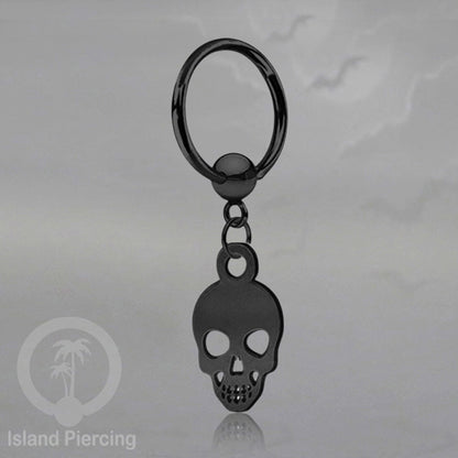BCR Piercing Stainless warna hitam Tindik model Gothic Halloween, Tengkorak, sihir, peti...