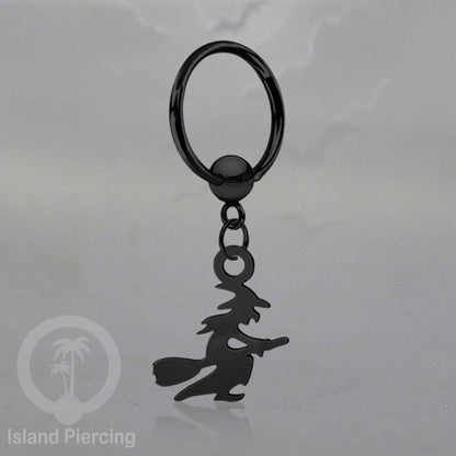 BCR Piercing Stainless warna hitam Tindik model Gothic Halloween, Tengkorak, sihir, peti...