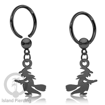 BCR Piercing Stainless warna hitam Tindik model Gothic Halloween, Tengkorak, sihir, peti...