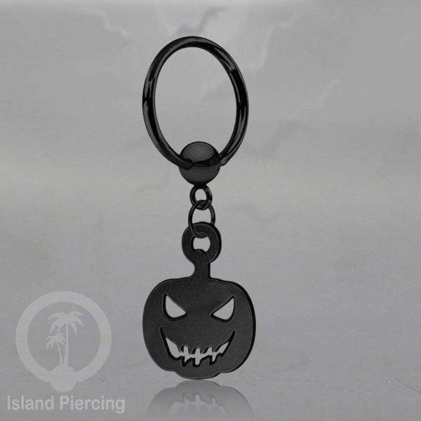BCR Piercing Stainless warna hitam Tindik model Gothic Halloween, Tengkorak, sihir, peti...