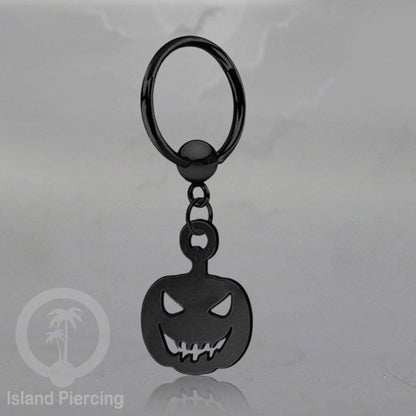 BCR Piercing Stainless warna hitam Tindik model Gothic Halloween, Tengkorak, sihir, peti...
