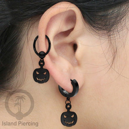 BCR Piercing Stainless warna hitam Tindik model Gothic Halloween, Tengkorak, sihir, peti...